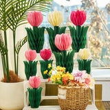 8 Pcs Honeycomb Decoration, Tulip Decorations, Spring Decoration For Office, Garden Party, Table Centerpieces, Mother'S Day Decor, Spring Hanging Decor
