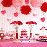 Valentines-Day Red-Pink Heart-Decorations Swirls Streamers - 16Pcs Galentines Romantic Decorations Special Night Decor, Mother'S Day Engagement Wedding Anniversary Party Favors Supplies