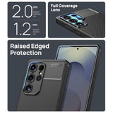For Samsung Galaxy S25 Ultra Case, Support Wireless Charging, Slim Non-Slip [Full Camera Protection] Shockproof Soft Tpu Protective Phone Case For Galaxy S25 Ultra 6.9" 5G 2025, Carbon Black