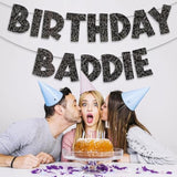 Birthday Baddie Banner, Black Funny Birthday Banner For Women And Men Birthday Party Decorations And Supplies. It'S My Birthday Banner | Birthday Crew Banner | Birthday Boy Banner
