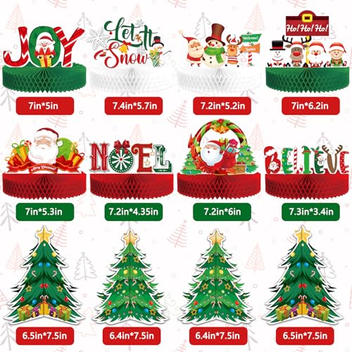 12 Pcs Christmas Honeycomb Table Centerpieces