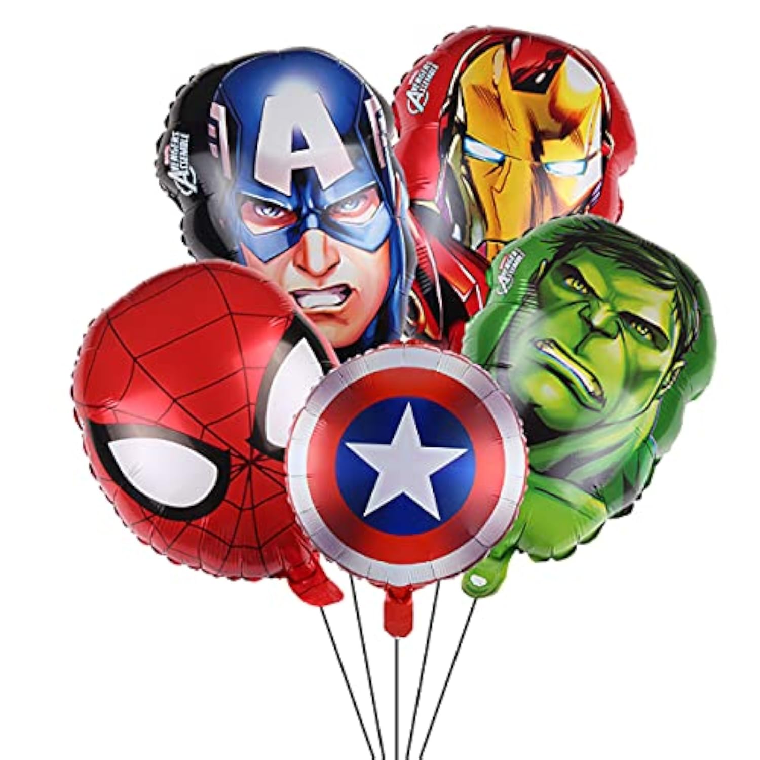 5Pcs Superhero Avengers Aluminum Film Balloons for Birthday Party Supplies