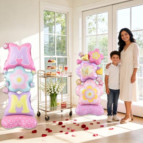 Mothers Day Balloons Large MOM Balloons Mother's Day Foil Balloons for Mothers Day Decorations