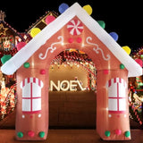 10Ft Christmas Inflatables Gingerbread House Archway Outdoor Decorations, Giant Christmas Arch Blow Up Yard Decorations