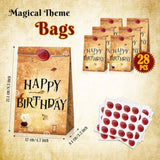 28 Pcs Wizard Party Favor Bags Magical Treat Bags Paper Goodie Candy Bags Magical Wizard Birthday Party Favors For Kids Boy Girl Birthday Decor Gift Supplies