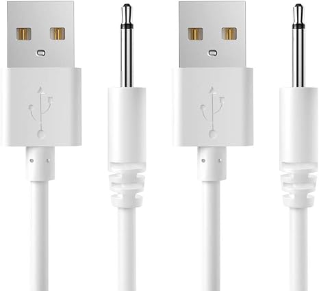 2 Pack 2.7FT USB to DC 2.5mm Charging Cable Replacement Power Cord