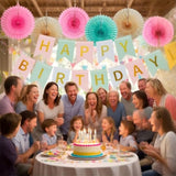 Birthday Decorations For Men Women Pink Green Gold Birthday Party Decorations Set - Happy Birthday Banner, Balloons, Tissue Paper Fans, Round String Garlands For Girls, Women, 18Th/21St Birthday Party