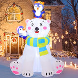 6 Ft Christmas Inflatables Bear Outdoor Decorations Blow Up Yard Penguin With Built-In Leds For Indoor Party Garden Lawn