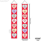 Big, Conversation Hearts Valentines Banners - 72X12 Inch | Valentines
