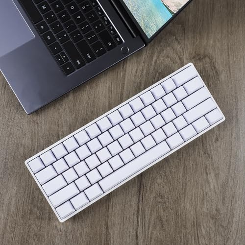 Blank Thick Pbt Oem Profile 61 Ansi Keycaps For Mx Switches Mechanical Keyboard (White)(Only Keycap)