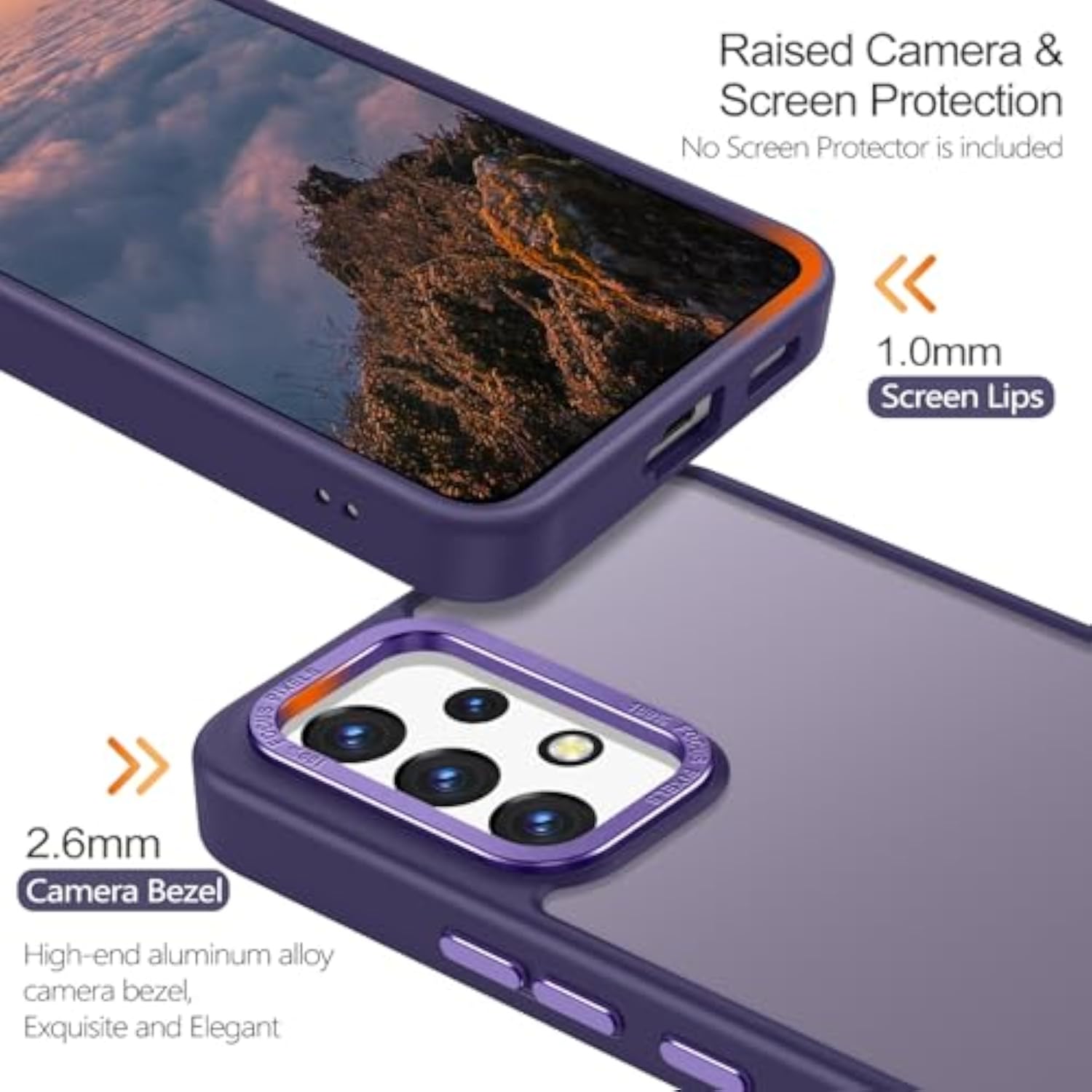 Purple Matte Case for Samsung Galaxy A53 Phone