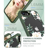 For Iphone 16E Case+Tempered Glass Screen Protector, [ Grade Protective] Slim Soft Tpu & Hard Pc,Girls Women Crystal Clear Flower Pattern Cover For Iphone Se 4Rd Gen 2025-Magnolia