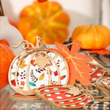 Fall Pumpkin Banner - 8.2Ft Wooden Pumpkin Decor for Thanksgiving