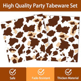 140 Pcs Highland Cow Birthday Party Supplies Holy Cow Highland Themed Baby Shower Birthday Party Decorations Disposable Tableware Set Plates Napkins Cups Serves 20