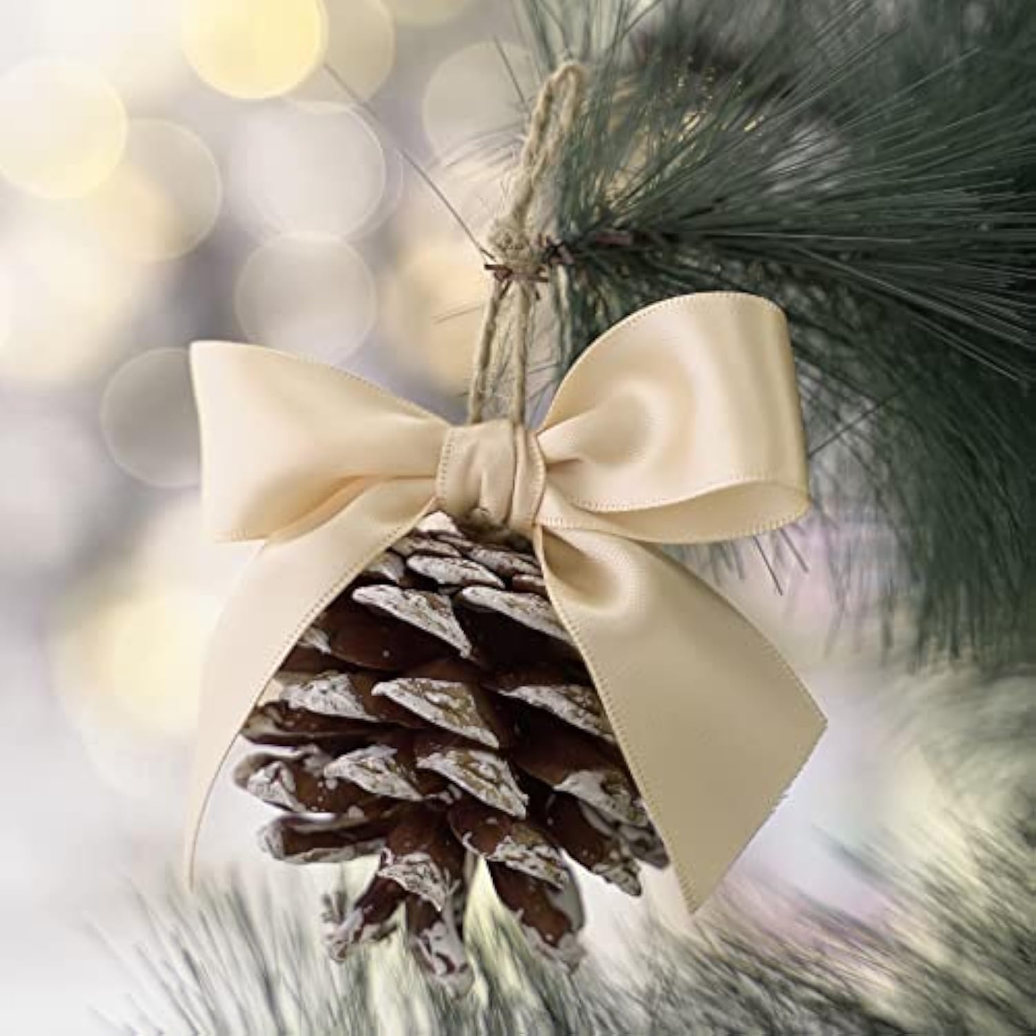 Champagne Satin Ribbon 1 Inch Silk Satin Ribbon 50 Yards Double Face S