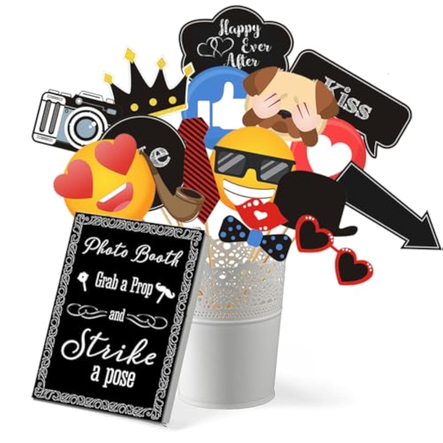 35Pcs Insta-Themed Social Media Party Selfie Photo Booth Props With Emoji & Speech Bubble Diy Photo Props For Birthday, Graduation, Festivals, Anniversary, Wedding Event Decoration Party Supplies