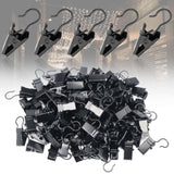 100 Pack Black Stainless Steel Small Curtain Clips, Curtain Hooks Clips For Hanging For Outside Christmas String Lights Indoor Outdoor Activities Supplies Hanger Clips Dd021-B