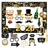 New Year 2026 Photo Booth Props Frame NYE Party Supplies