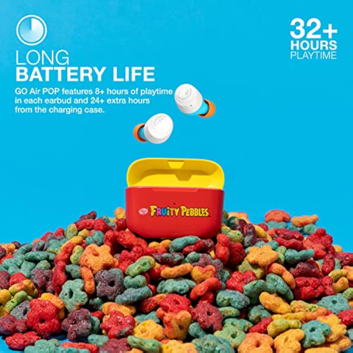 Limited Edition Fruity Pebbles Go Air Pop True Wireless Bluetooth Earbuds + Ch
