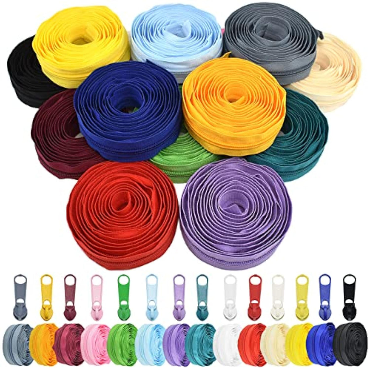 42 Yards #5 Nylon Coil Zippers Kit Sewing Zipper For Diy Sewing Crafts