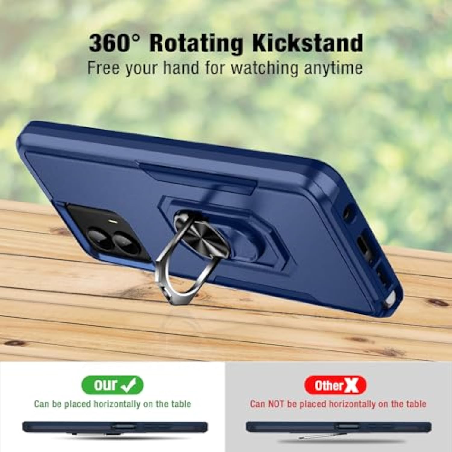 For Motorola Moto G Stylus 5G 2024 Case [15 Ft Military Grade Drop Protection] With 2X Tempered Glass Screen Protector, Heavy-Duty Shockproof Kickstand Case For Moto G Stylus 5G 2024 Dark Blue