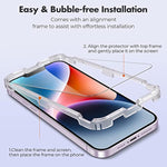 Shatterproof Screen Protector For Iphone 13 Pro Max/Iphone 14 Plus [3-Pack] [99.99% Hd Clear] [Easy Installation Frame] [9H Hardness][Bubble Free] [Full Coverage] For Apple 6.7''