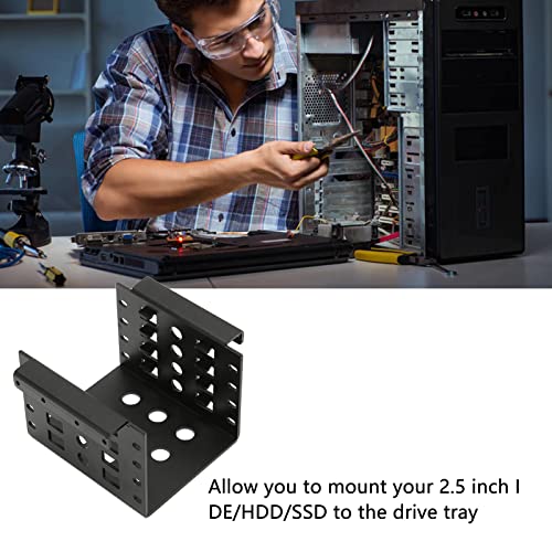 2.5In Hard Drive Storage Bracket, 2.5 Inch Aluminium Alloy Hollow Hdd Mounting Rack, 2.5 Inch To 3.5 Inch Solid State Drive Built In Expansion For 2.5In Ide Hdd Ssd(Black)