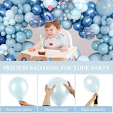 130pcs Navy & Light Blue Balloon Arch Kit for Baby Shower, Birthday, Wedding and Graduation