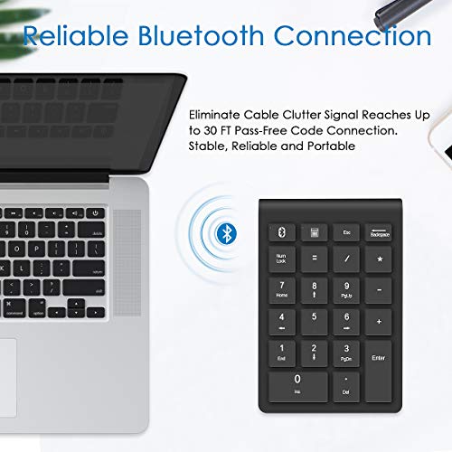 Bluetooth Number Pad For Laptop, Wireless Bluetooth 10 Key Numeric Number Keypad Numpad, Extensions Number Keyboard Laptop Accessories For Pc Chrome Notebook (No Receiver)