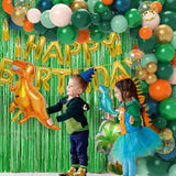 Dinosaur Birthday Party Decorations, 113Pcs Dinosaur Balloons Include Happy Birthday Balloons, Curtains For Dino Themed Party Baby Shower Decorations Supplies Boys Kids