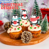 36-Piece Cute Penguin Cupcake Toppers for Birthday and Holiday Party Decor