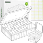 Bead Organizer Box, 30Pcs Small Clear Plastic Storage Containers, Craft Storage Box Features Hinged Lid And Labels, Mini Boxes For Bracelets, Jewelry, Diamonds, Clay Beads, Screws, Seeds, Small Parts