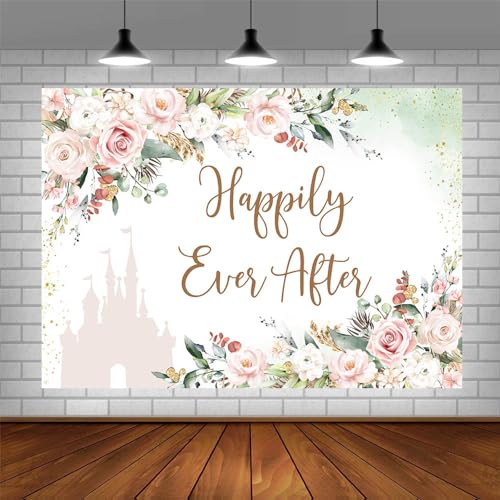 7x5ft Happily Ever After Decorations Backdrop for Bridal Shower