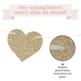 Pre-Strung Love Laughter & Happily Ever After Banner - No Diy - Gold Glitter Bachelorette Wedding Bridal Party Banner - Pre-Strung Garland On 8 Ft Strand - Gold Bachelorette Bridal Engagement Party