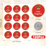Christmas Gift Stickers - 120Pcs 2Inch Merry Christmas Stickers Gold Foil Stamping Envelope Seal Label Sticker Self Adhesive Xmas Gift Sticker Happy Holidays Labels For Card Gifts Present Decor