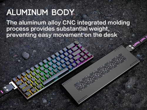 66Pro-Flash Aluminum Magnetic Switch Gaming Keyboard,Tmr/He Keyboard Gaming 65% Hall Effect,Rgb Hotswap 0.01Mm Hyper-Fast 8K Hz Polling Rate,Pbt Side Printed Keycaps Mechanical Keyboard With Knob