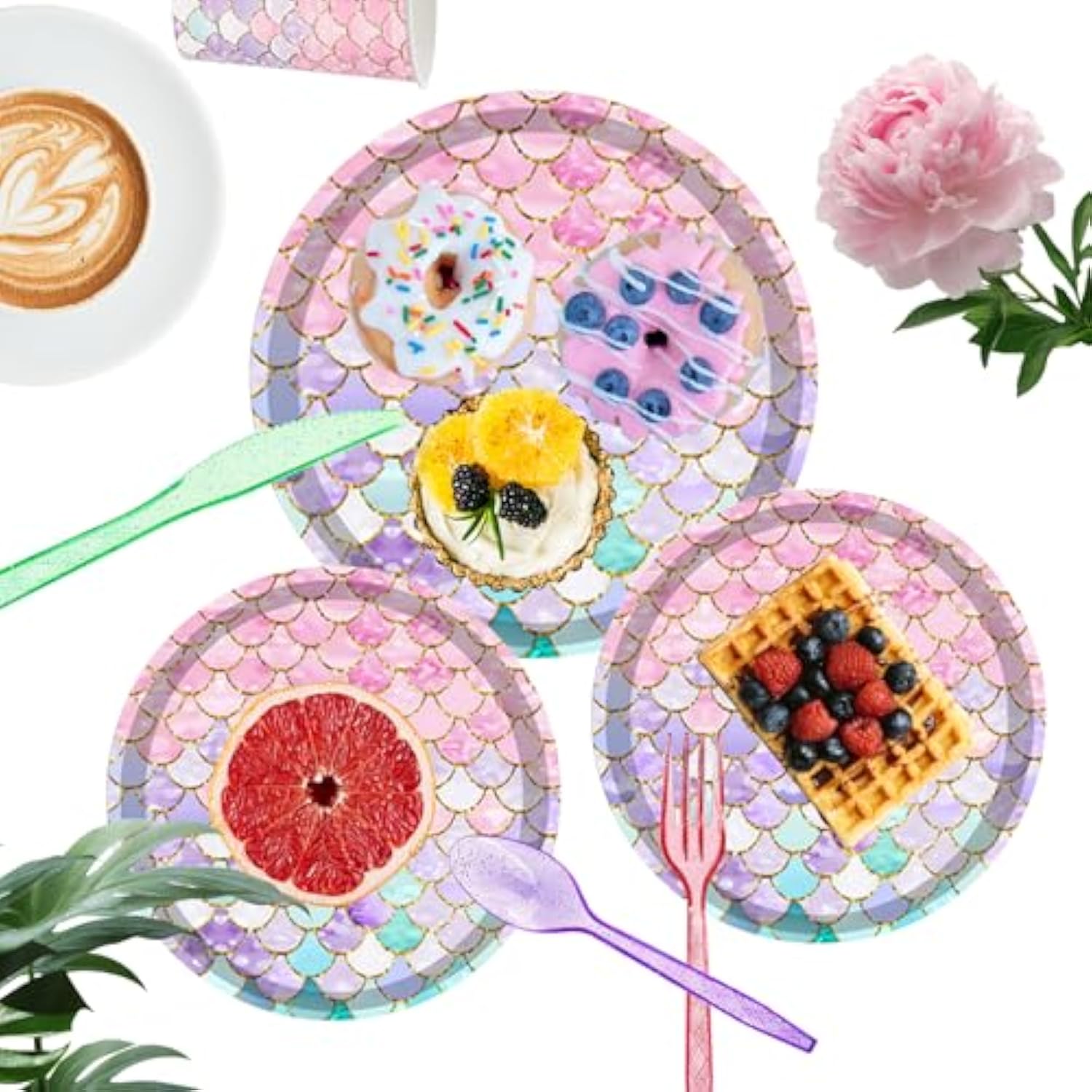 168 Pcs Little Mermaid Birthday Decorations Serve 24 Guests The Under The Sea Princess Birthday Party Decor Party Supplies Tableware Paper Plates And Napkins Cups Cake Pan For Girls Baby