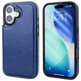 iPhone 17 Wallet Case with Credit Card Holder, Blue