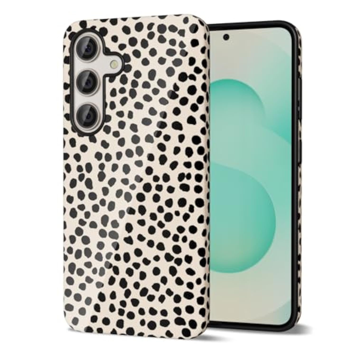 Cheetah Print Phone Case For Samsung Galaxy S25 Plus Case Girly, Cute Leopard Case For Women, Luxury Trendy Retro Animal Print Design, Aesthetic Pattern Hard Shell Plastic Cover, Beige Dots