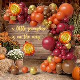 Fall Balloon Arch Kit: Burgundy, Orange, Maple Leaf - 148 Piece