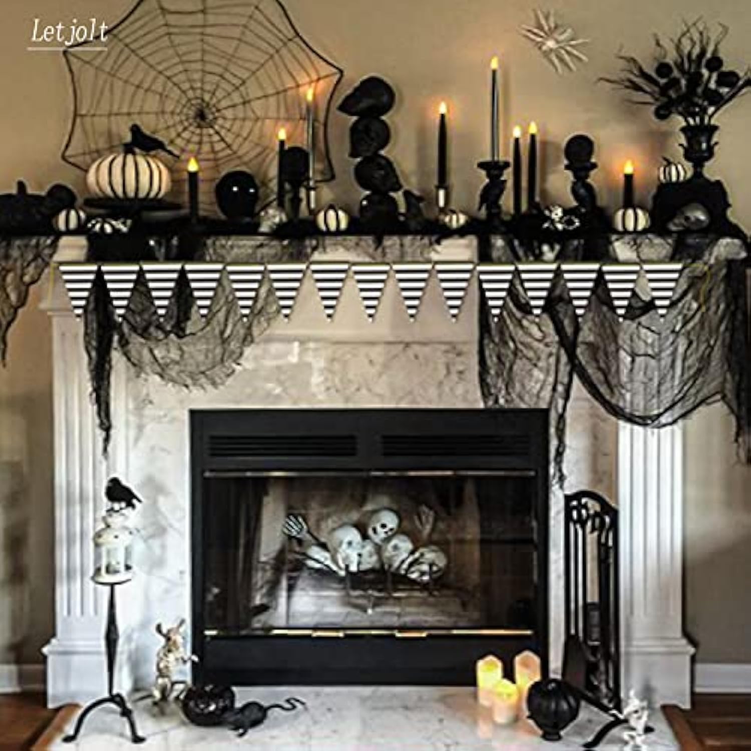 Black Striped Banner Pirate Pennant Decoration Graduation Supplies Black And White Triangle Bunting Garland For Birthday Anniversary Party Nursery Decor 15 Pcs 10 Feet