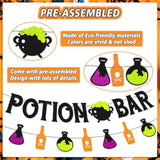 Potion Bar Banner Halloween Party Decorations with 3D Bat Wall Decor for Kids
