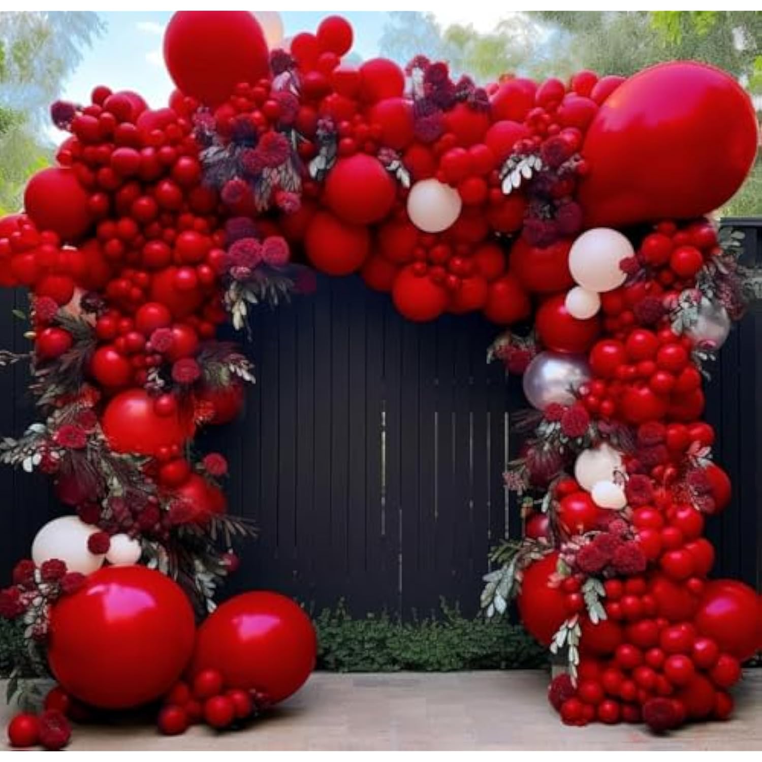 Red Balloons Double Stuffed Latex Garland Arch Kit for Birthday Wedding Baby Shower Party