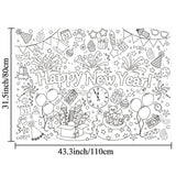 Giant Happy New Year Coloring Poster For Kids 2026 New Years Eve Giant Coloring Tablecloth Large Books Huge Sheet Page Table Cover For Wall Boys Girls Classroom Home Holiday Party Supplies 31X43In