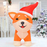 4Ft Christmas Inflatables Outdoor Decorations Blow Up Dog Built-In Leds For Christmas Indoor Outdoor Yard Lawn Garden De