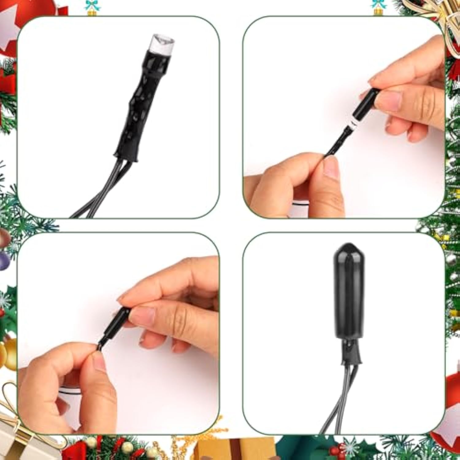 200Pcs No Glow Caps For String Lights, Christmas Light Covers Suitable For 0.2 Inch Diameter Led Tubes Lights Glow Cap L