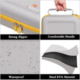 Case Compatible With Kodak Dock Plus 4Pass / Premium 4X6 Portable Instant Photo Printer, Storage Hard Bag For Accessories -Grey With Yellow Zipper (Case Only)