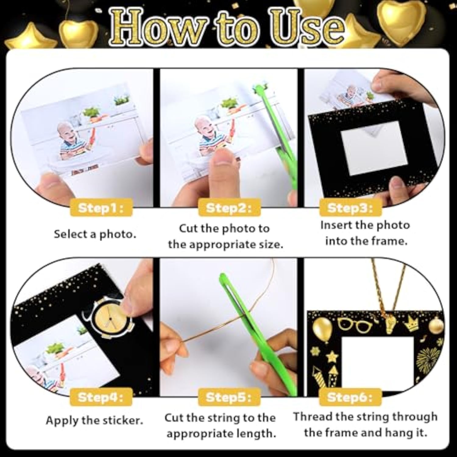 30 Packs New Year Diy Craft Kit For Kids Happy New Year Paper Picture Frames With Stickers And Rope For 2026 Winter Year’S Eve Party Gifts Craft School Home Classroom Game Activity Supply