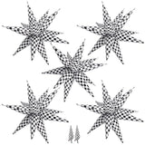 62 Pcs Checkered Star Balloons 12 Spike Foil Racing Birthday Decorations