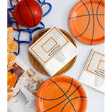 48Pcs Basketball Plates And Napkins Party Supplies - 24 Pk - 9 Inch Basketball Paper Plates 6.5 Inch Basketball Paper Napkins Basketball Birthday Party Decorations Decor